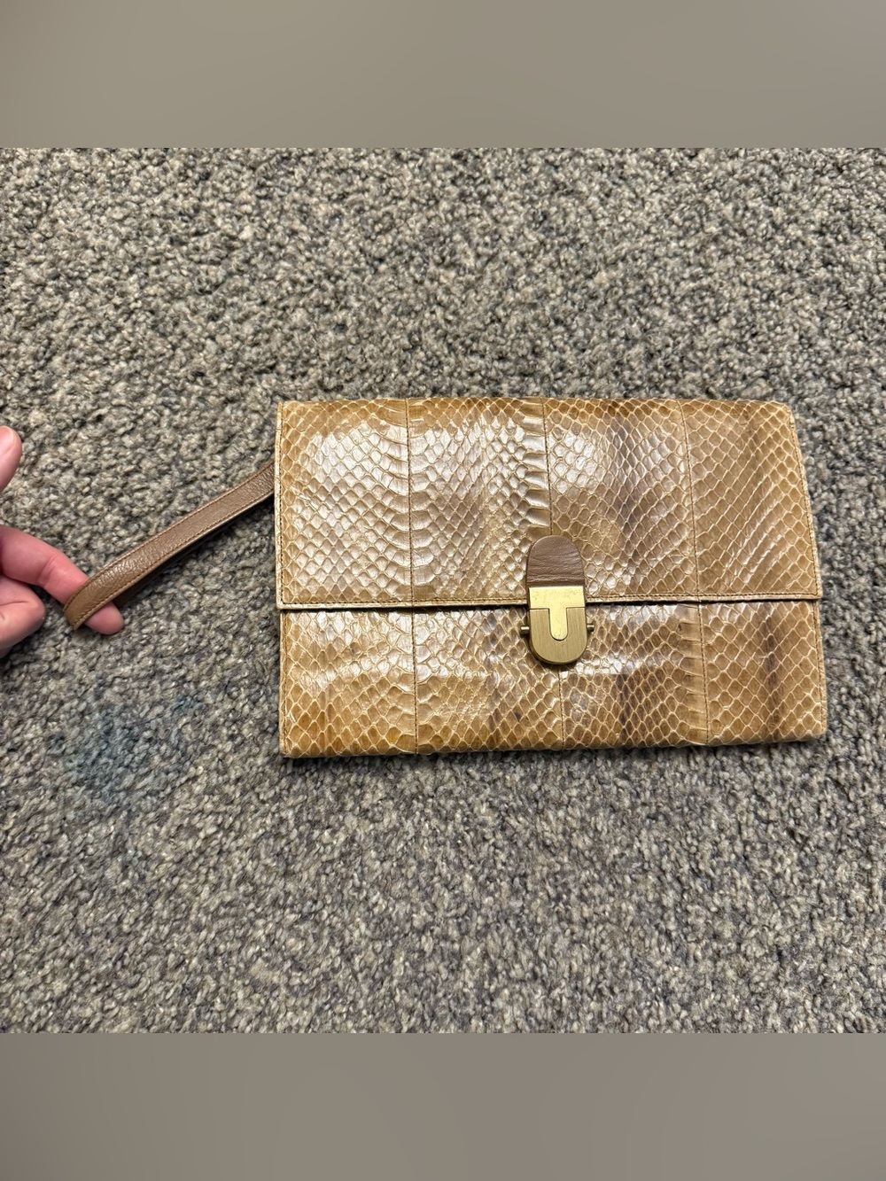 Imports by Lewis genuine snakeskin clutch